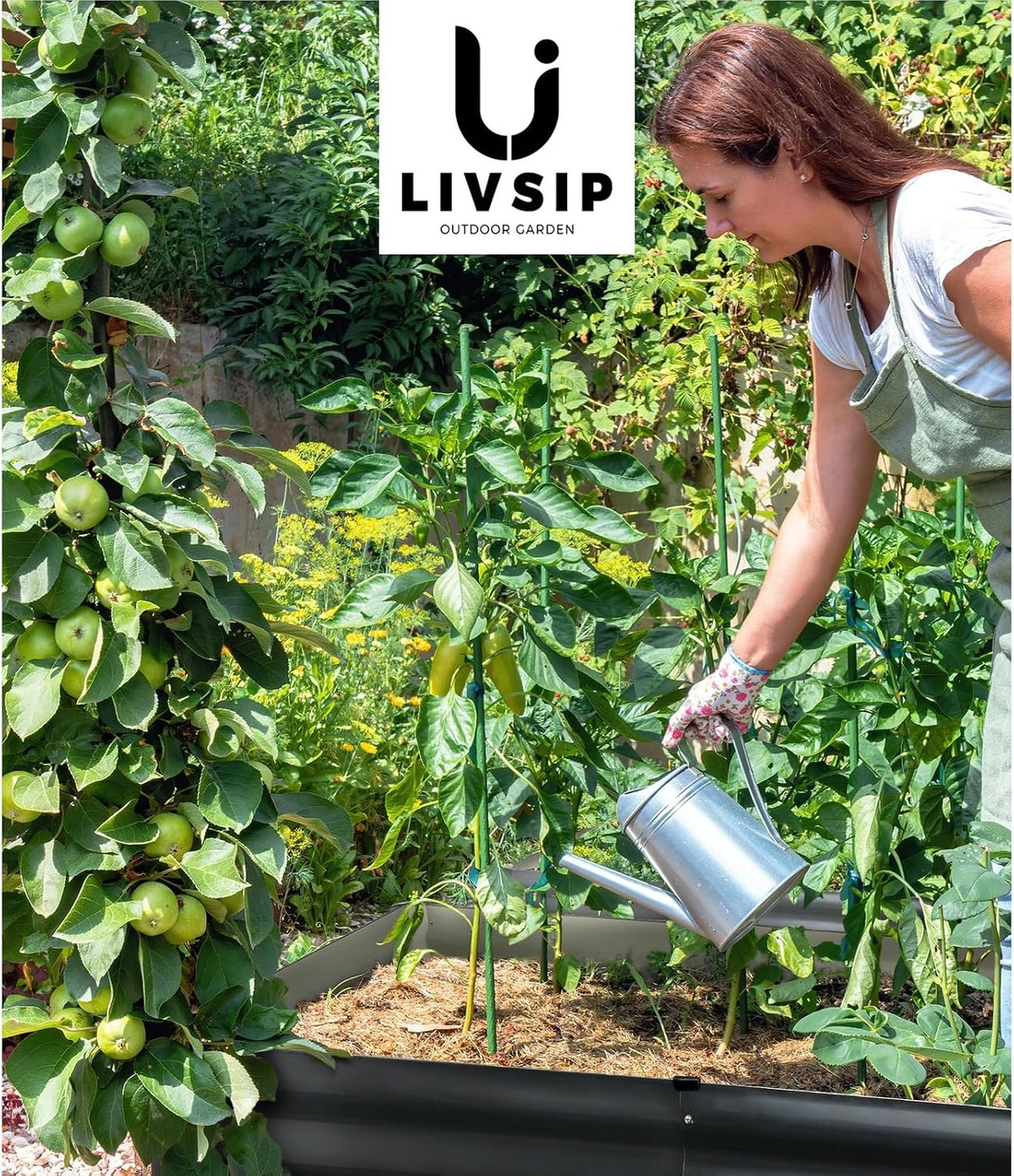 Livsip Galvanised Raised Garden Bed, 240 x 80 x 56 cm