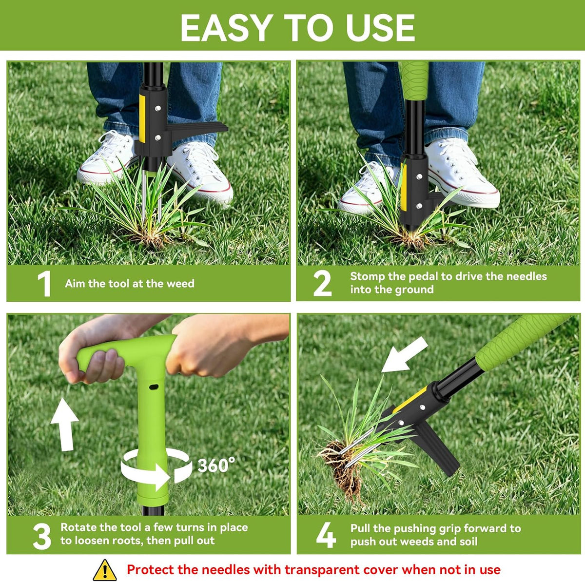 Stand-Up Weed Puller with Long Handle