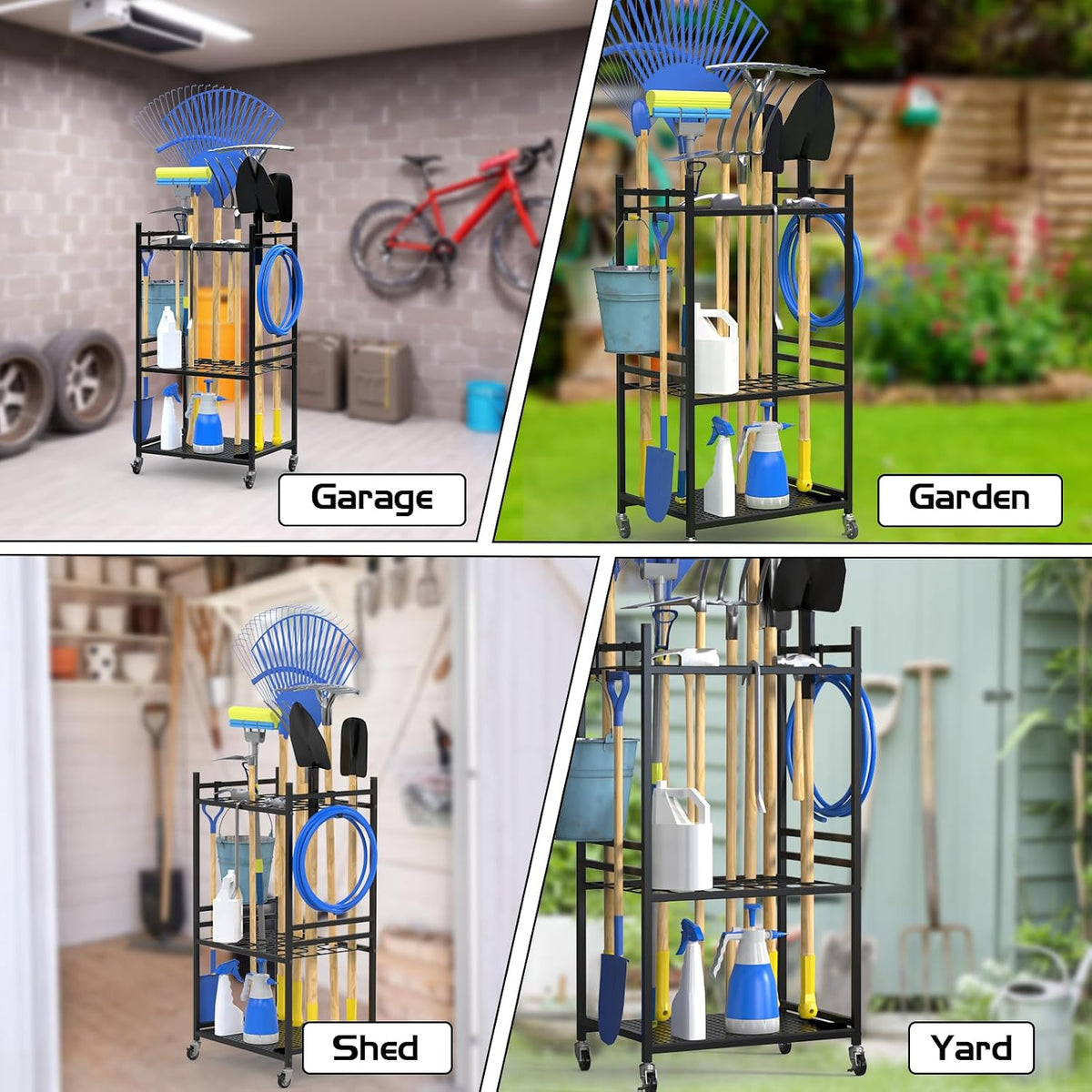 Garden Tool Organiser with Wheels
