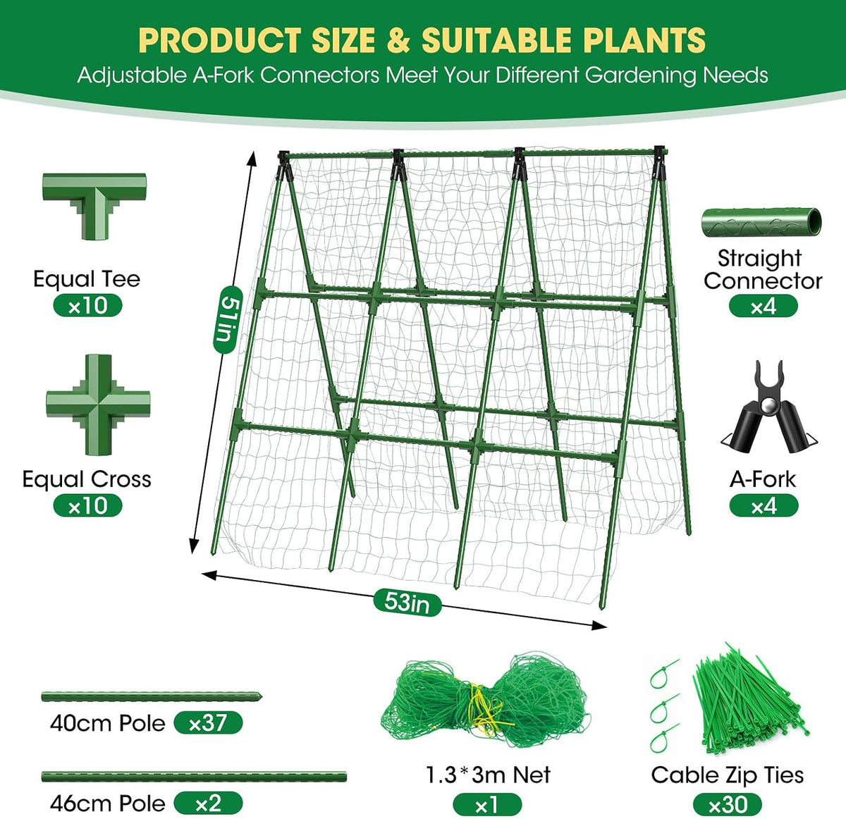 A-Frame Plant Trellis, 130 x 135 cm
