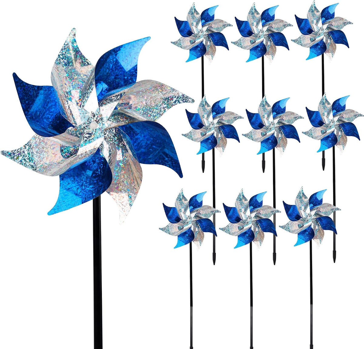 Hausse Reflective Pinwheels with Stakes, 10 Pack
