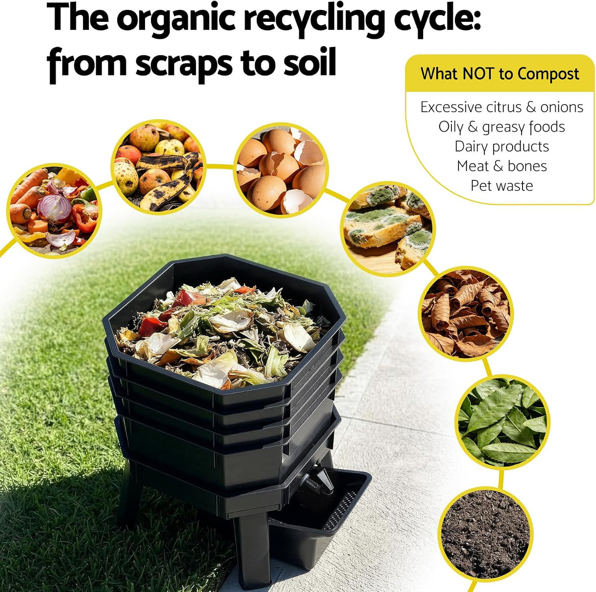 Gardeon Worm Farm Compost Bin, 4 Tray