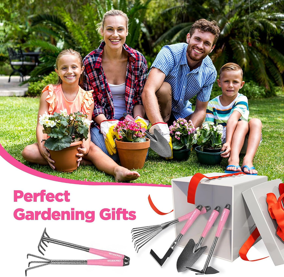WORKPRO Garden Tool Set, 6 Piece, Green