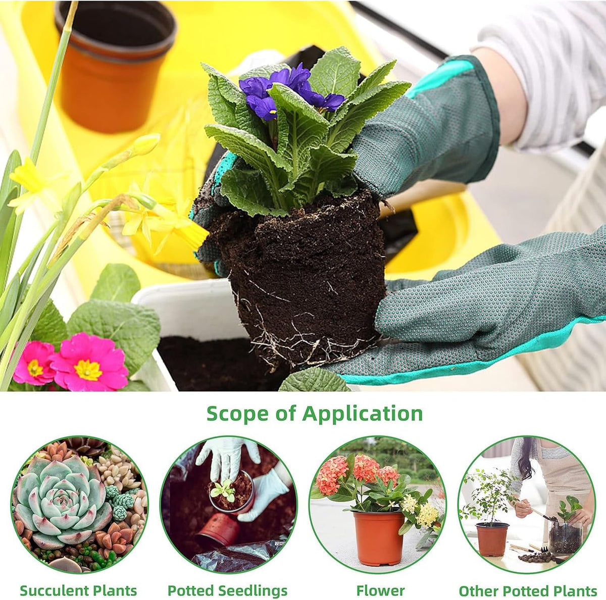 Plastic Nursery Pots, 100 Pack, 4 in