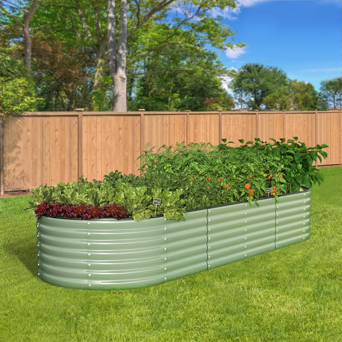 Livsip Galvanised Raised Garden Bed, 240 x 80 x 56 cm