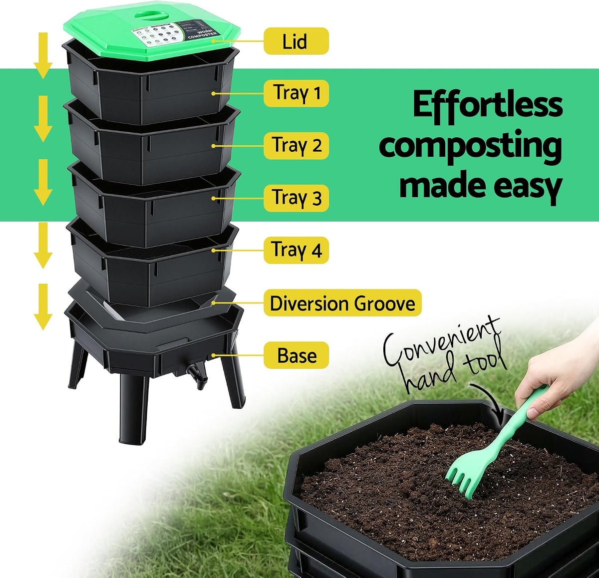 Gardeon Worm Farm Compost Bin, 4 Tray