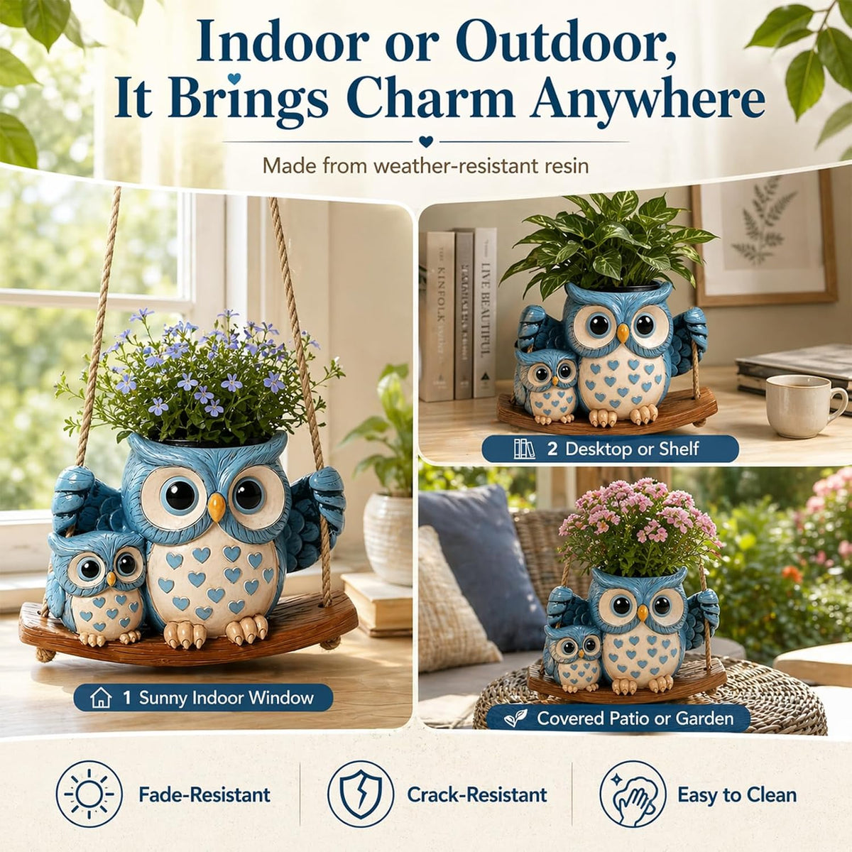 Owl Hanging Planters