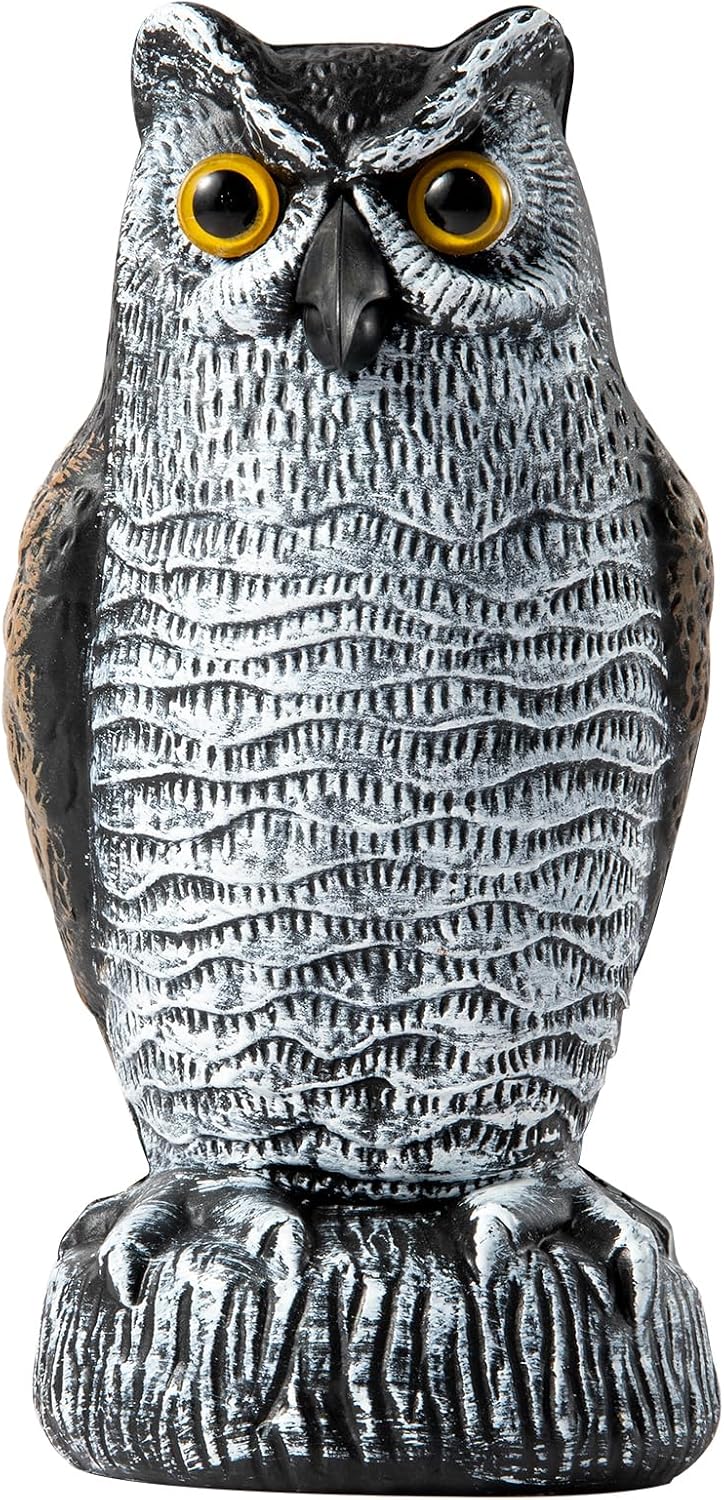OFFO Fake Owl Bird Scarecrow, Brown & White, 21 cm