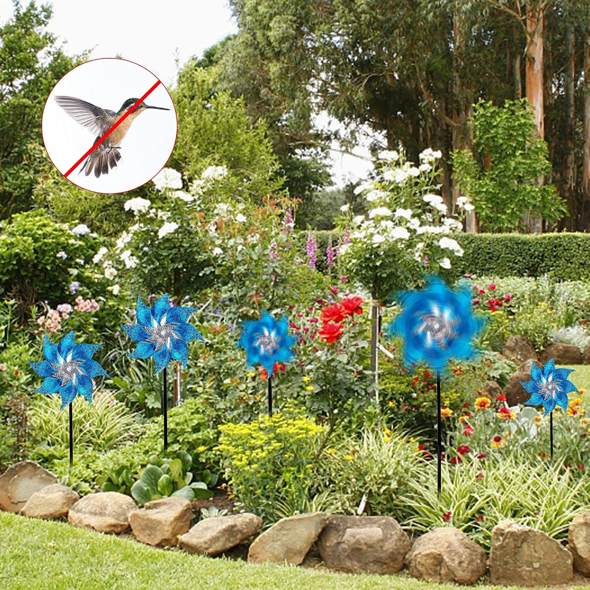 Hausse Reflective Pinwheels with Stakes, 10 Pack