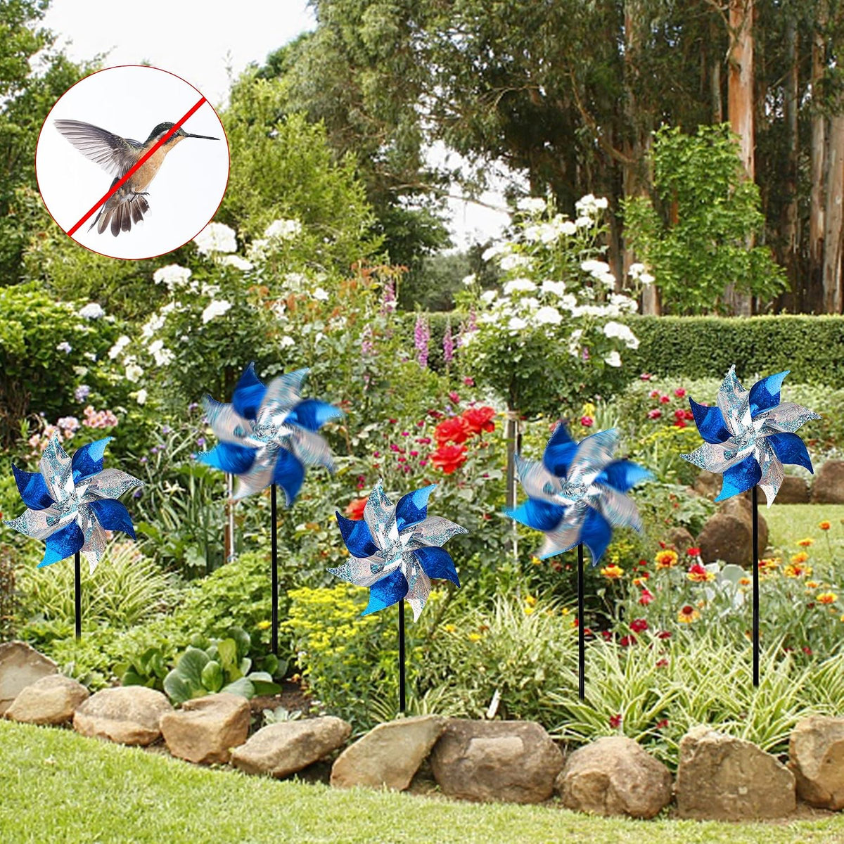 Hausse Reflective Pinwheels with Stakes, 10 Pack