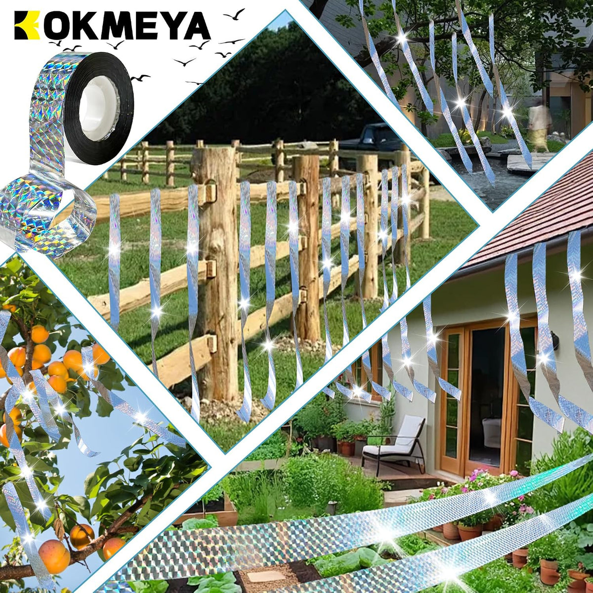 Double-Sided Reflective Bird Scare Tape, 80 m