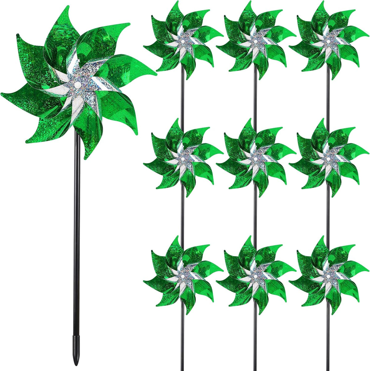 Hausse Reflective Pinwheels with Stakes, 10 Pack