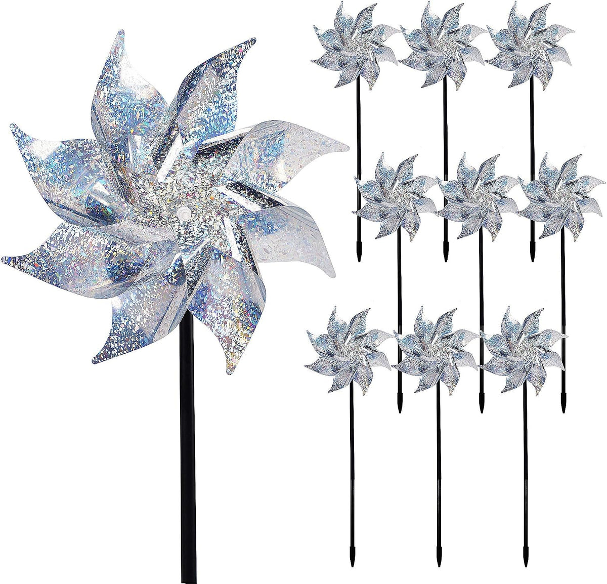 Hausse Reflective Pinwheels with Stakes, 10 Pack
