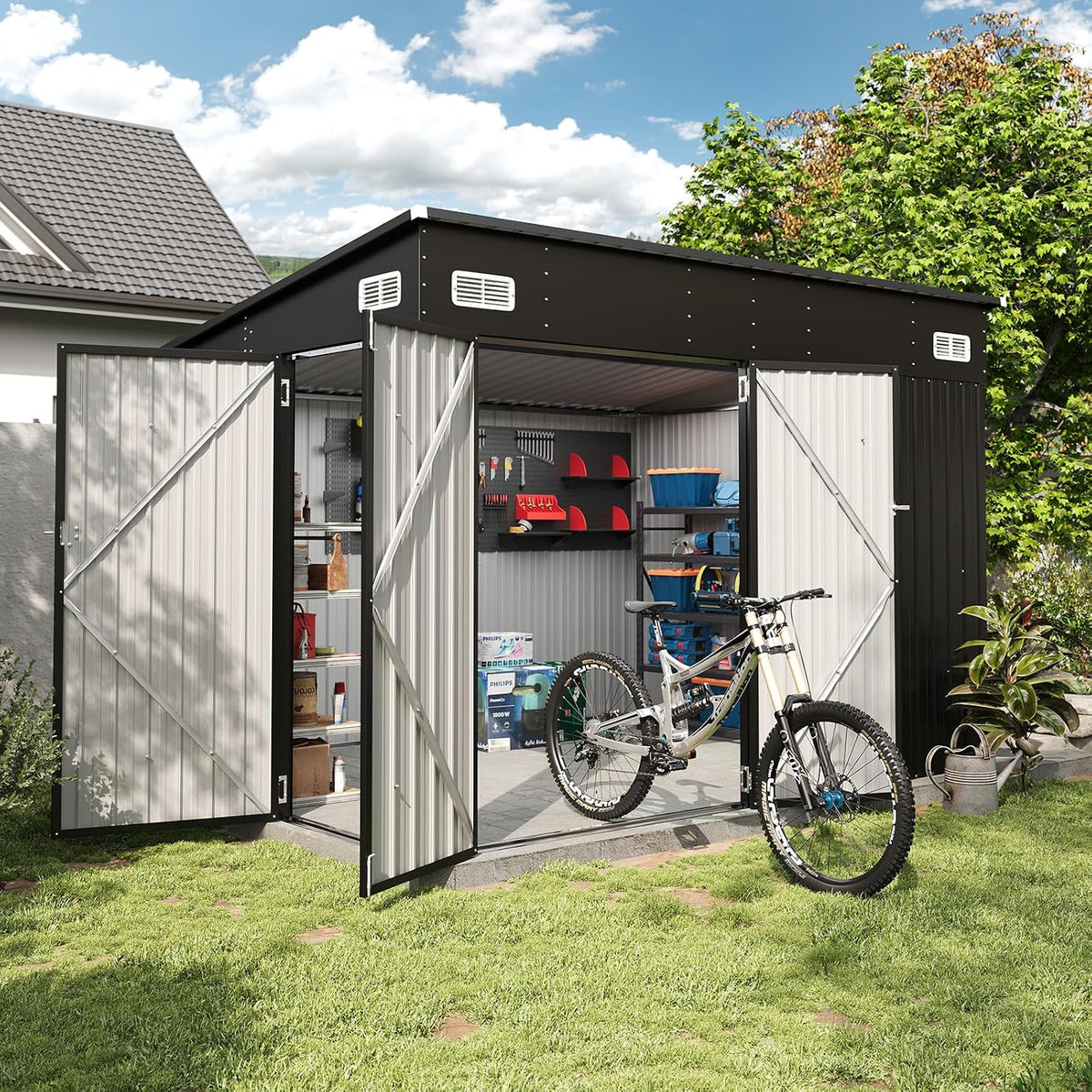 Aoxun Metal Garden Shed, 2.8 x 2.2 m