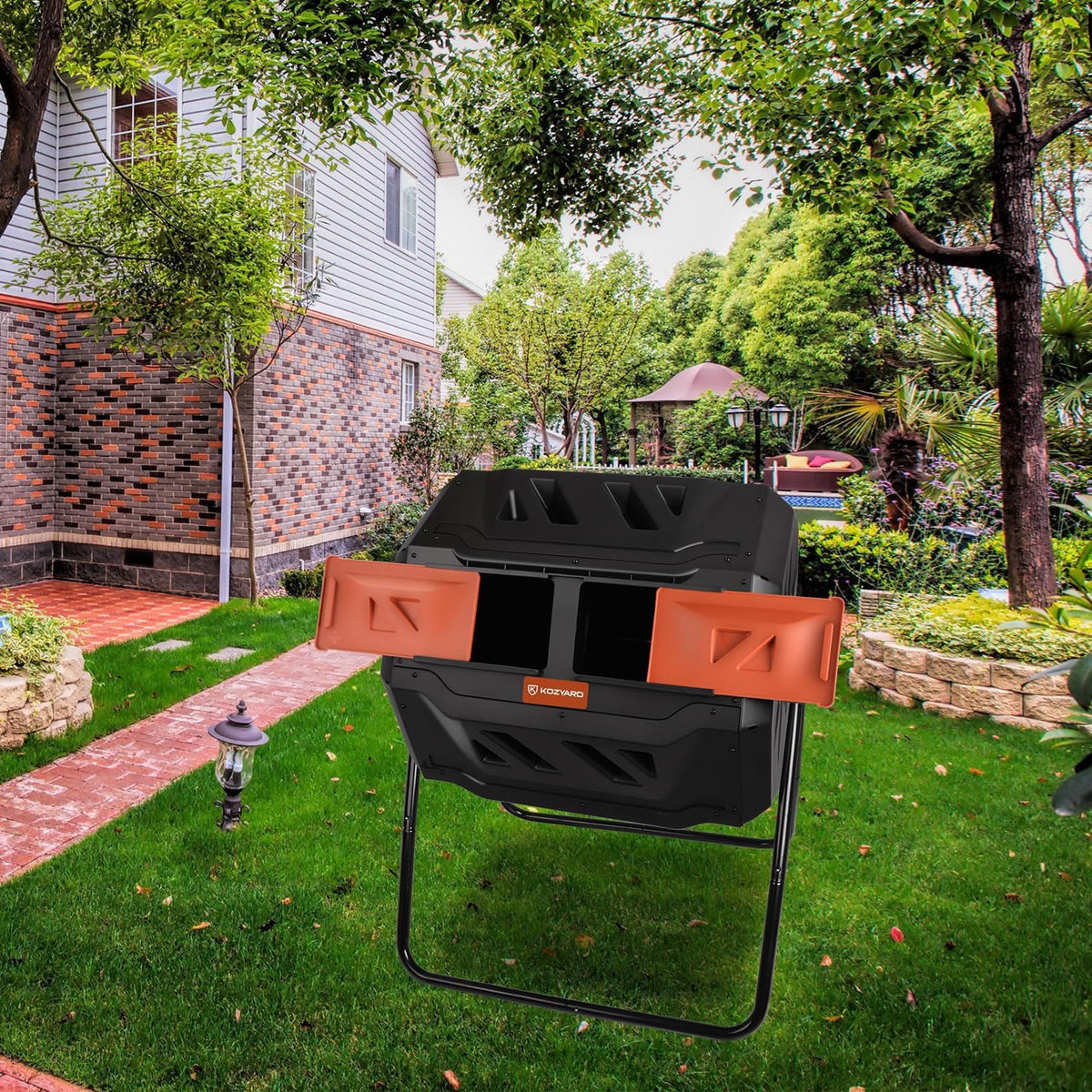 KOZYARD Dual-Chamber Compost Tumbler, 160 L