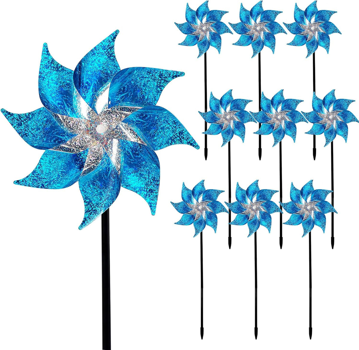 Hausse Reflective Pinwheels with Stakes, 10 Pack