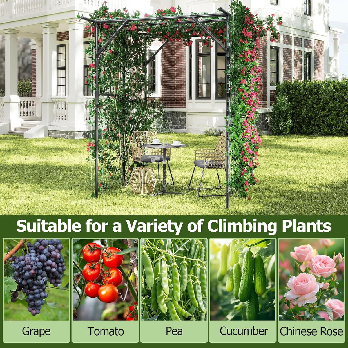Costway Large Garden Arch Trellis, 200 x 150 x 197 cm