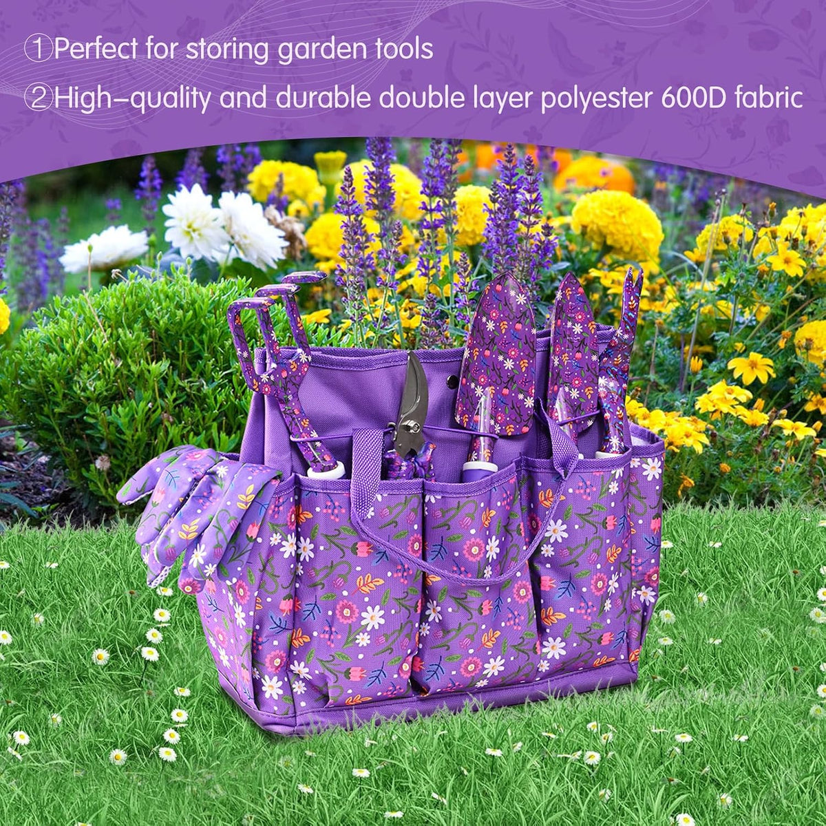 Gardening Tool Set with Bag, 14 Piece