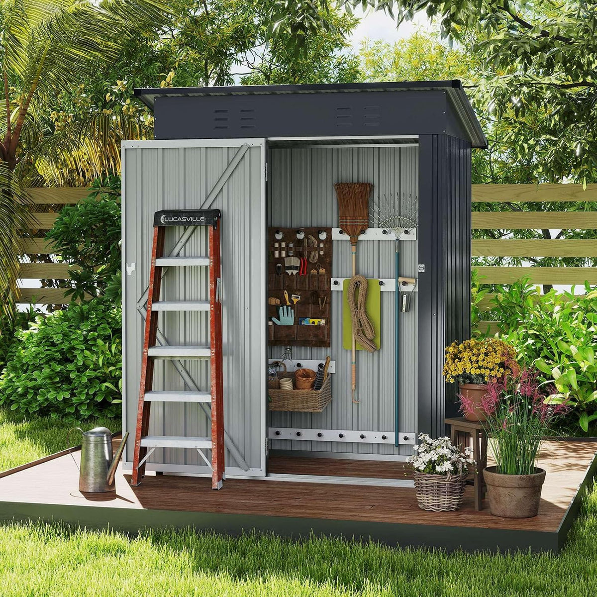 Costway Metal Garden Shed, 1.5 x 0.9 m