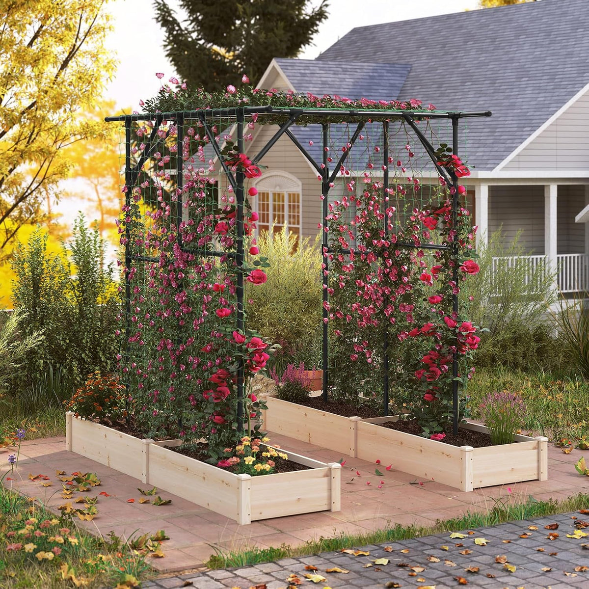 Costway Large Garden Arch Trellis, 200 x 150 x 197 cm
