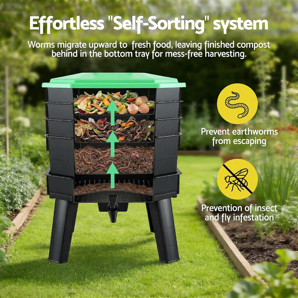 Gardeon Worm Farm Compost Bin, 4 Tray