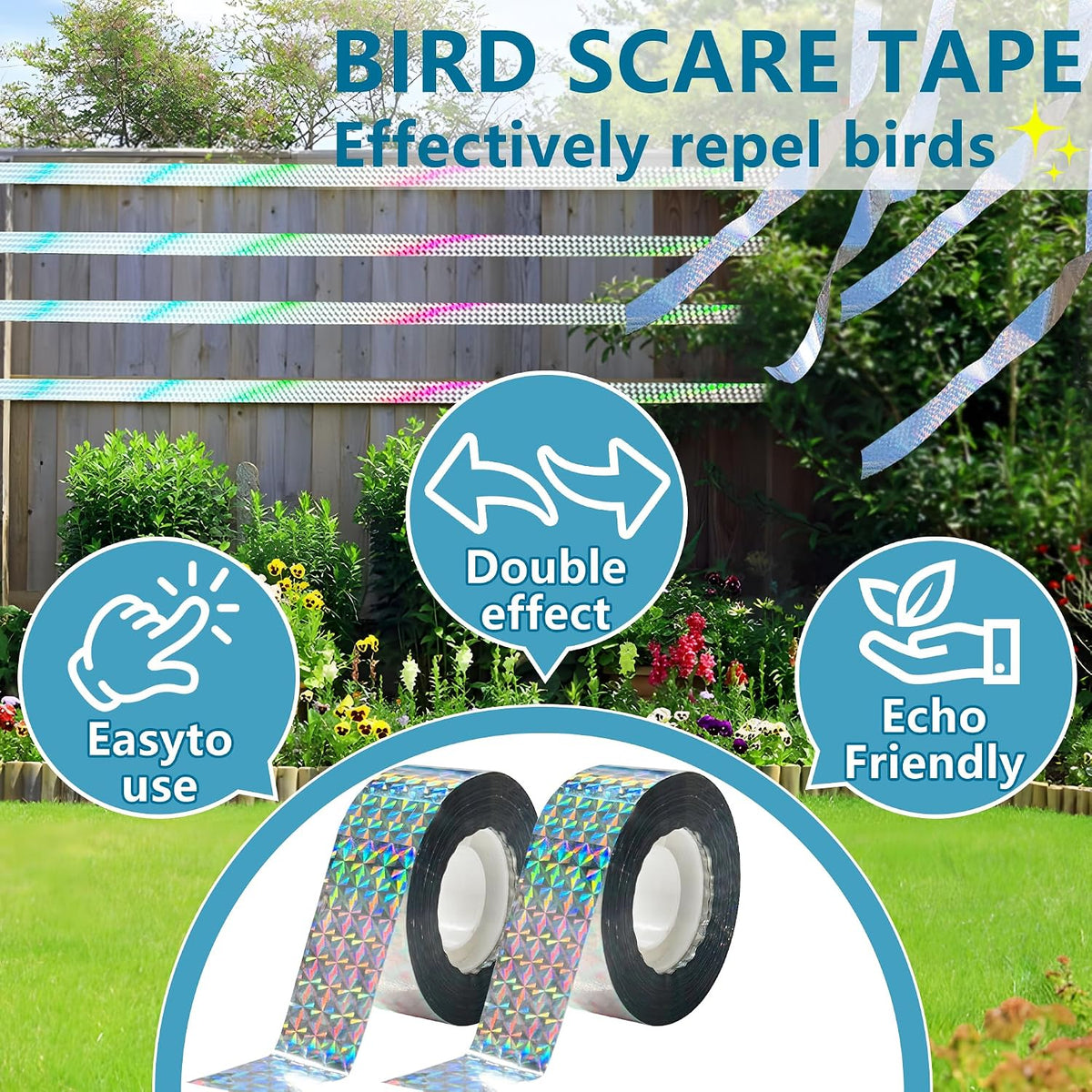 Double-Sided Reflective Bird Scare Tape, 80 m