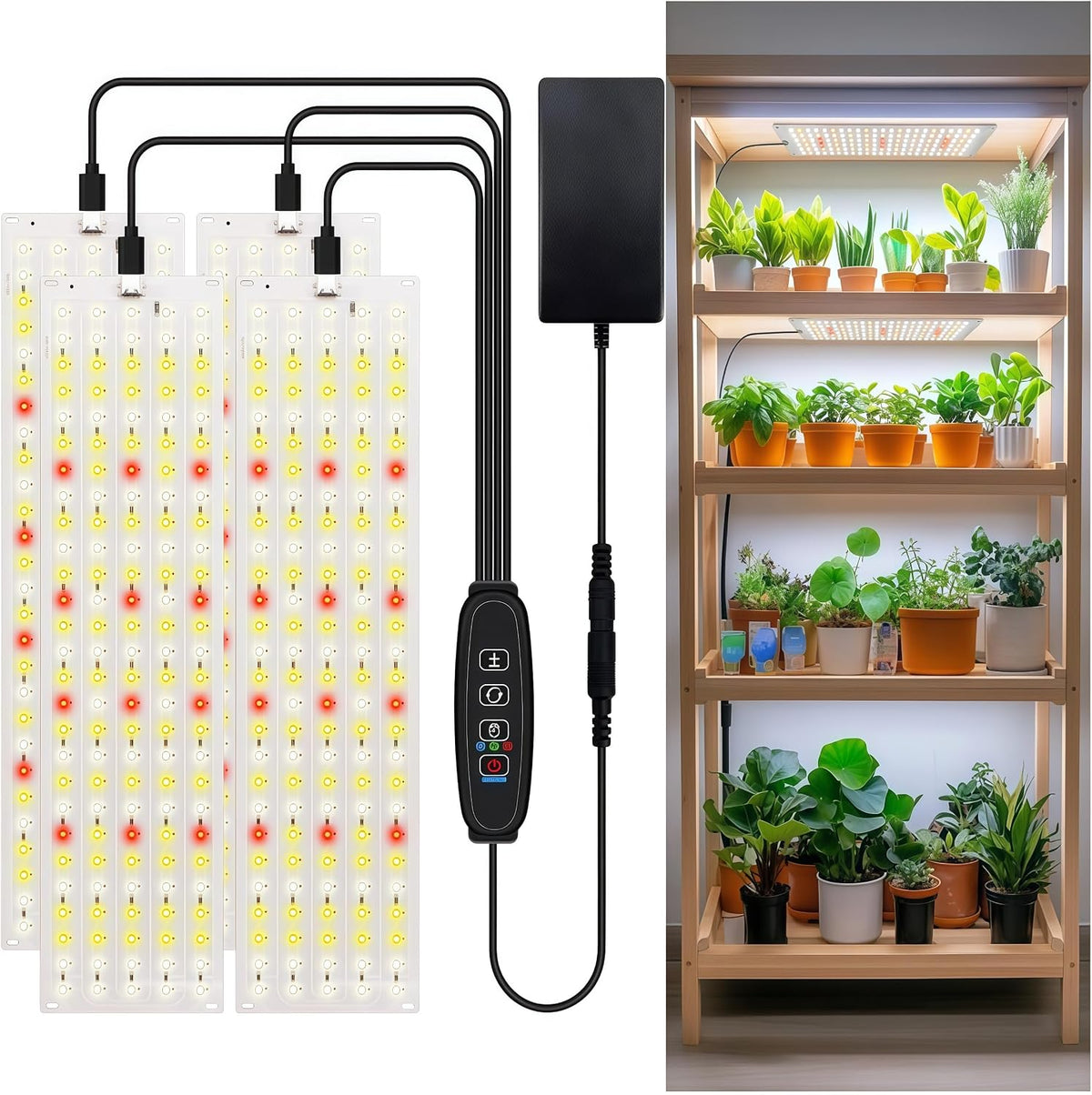 LED Grow Lights, 4 Pack, Full Spectrum